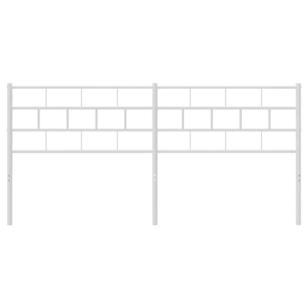 vidaXL Sengegavl i metall hvit 180 cm