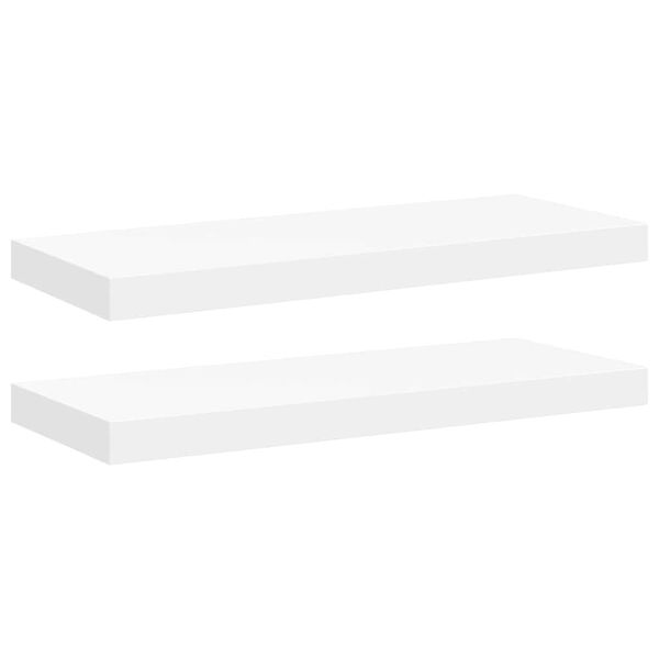 vidaXL Flytende vegghyller 2 stk hvit 60x23,5x3,8 cm MDF
