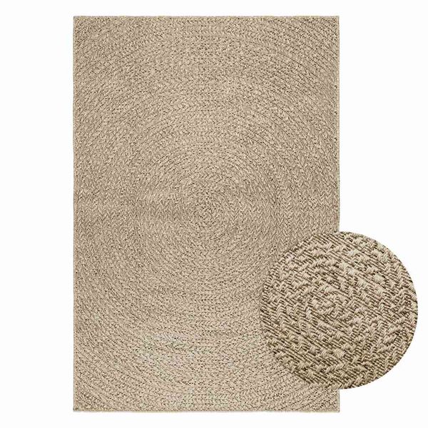 vidaXL Teppe ZIZUR beige 120x170cm jute-utseende innend&oslash;rs og utend&oslash;rs