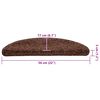 vidaXL Trappematter 20 stk 56x17x3 cm brune halvrund