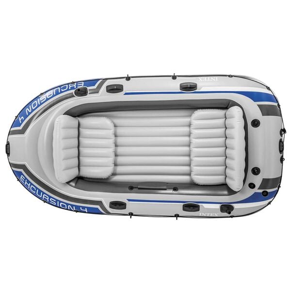 Intex Oppbl&aring;sbart b&aring;tsett Excursion 4 med p&aring;hengsmotor og brakett