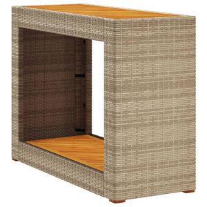 vidaXL Hagebord med treplate beige 100x40x75 cm polyrotting