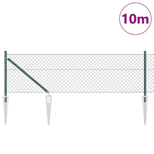 vidaXL Gjerdep&aring;le gr&oslash;nn 10 x 0,4 m (40 x 40 mm nett) St&aring;l og PVC
