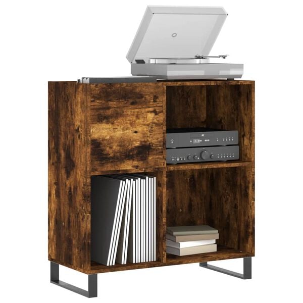 vidaXL Hifi-benk røkt eik 84,5x38x89 cm konstruert tre