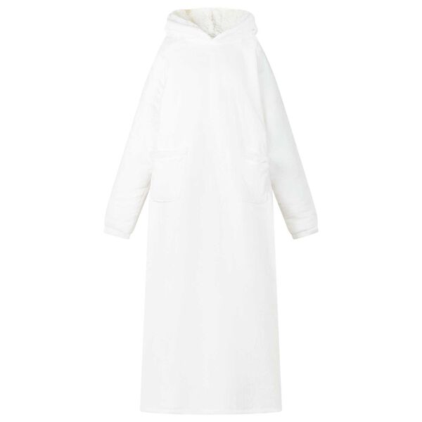 vidaXL Teppe-hettegenser Hvit 150 x 87 cm Fleece og Flanell