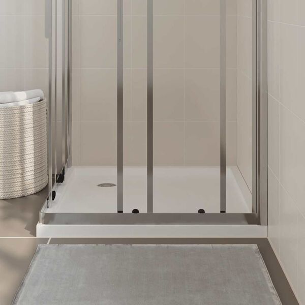 vidaXL Kvadratisk dusjbrett ABS hvit 80x80 cm