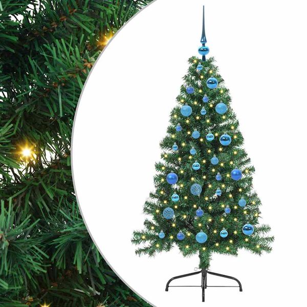 vidaXL Kunstig Forh&aring;ndsopplyst Juletre med 150 LED gr&oslash;nn 150 cm PVC