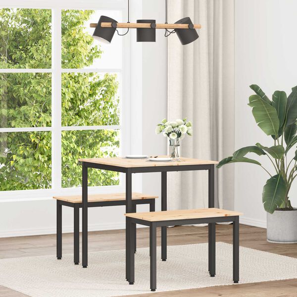 vidaXL Spisebord Naturlig 70 x 70 x 75 cm Massiv furu