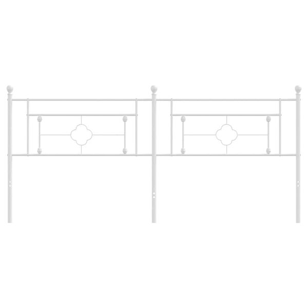 vidaXL Utskiftbar sengegavl i metall hvit 193 cm