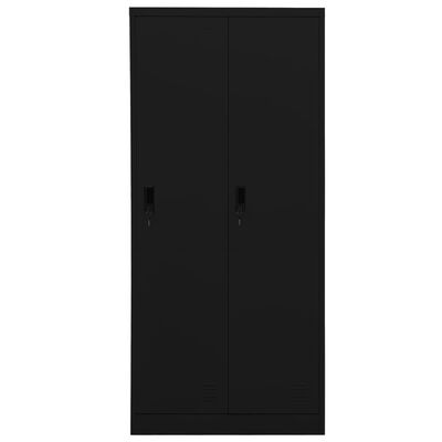 vidaXL Garderobe svart 80x50x180 cm stål