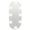 vidaXL Speil med LED-lys 80x40 cm glass oval