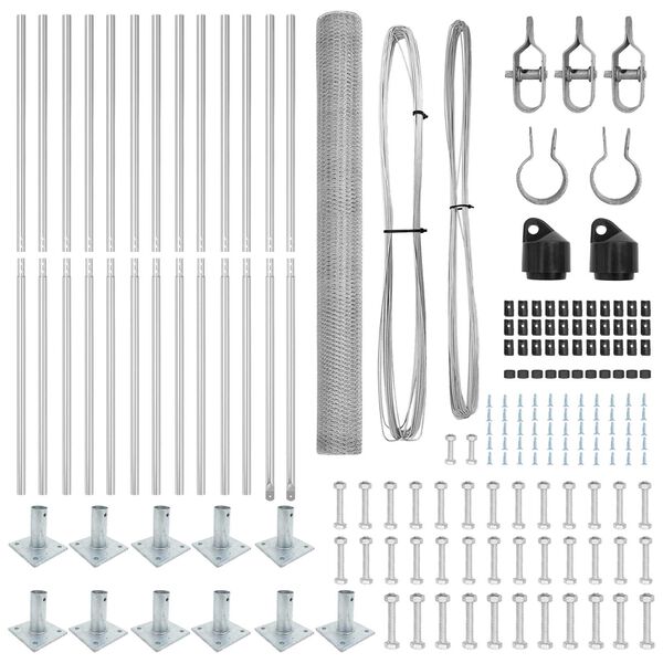 vidaXL Gjerdep&aring;le s&oslash;lv 25 x 1,4 m (25 mm nett) St&aring;l