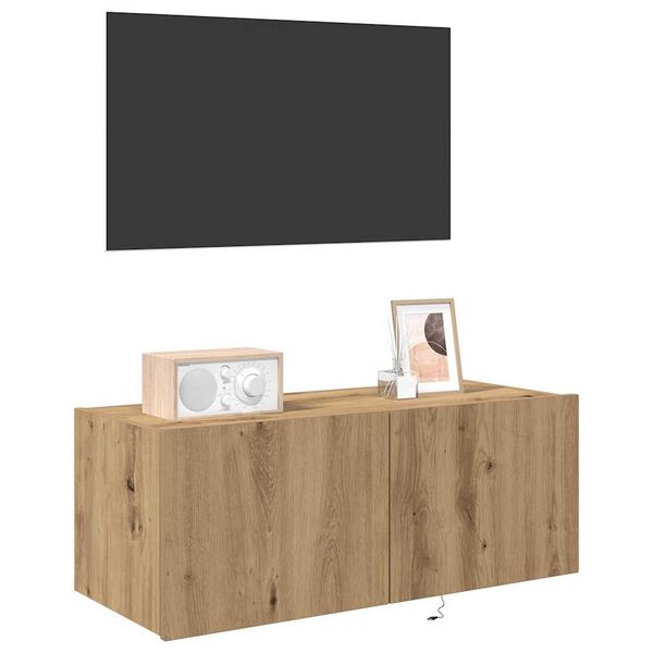 vidaXL TV Veggskap Artisan Eik 80 x 35 x 31 cm Konstruert tre