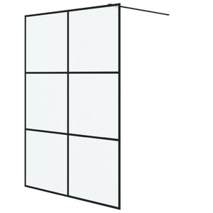 vidaXL Dusjvegg svart 140x195 cm frostet ESG-glass