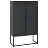 vidaXL Highboard svart 80x35x135 cm st&aring;l