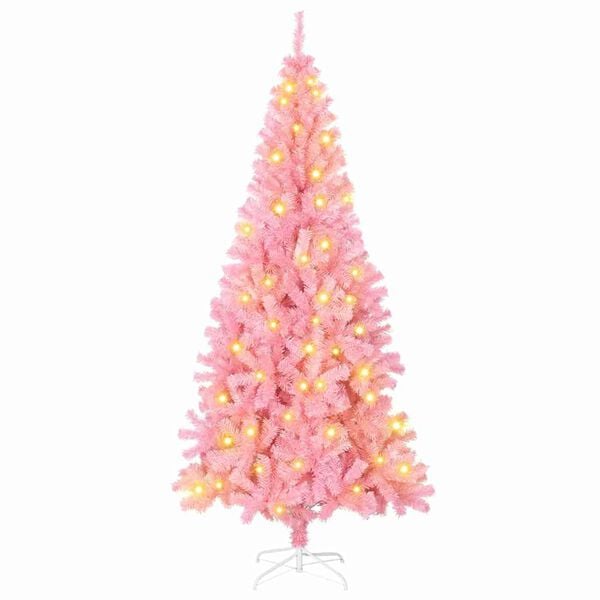 vidaXL Juletre med 300 LED med stativ Rosa 180 cm PVC