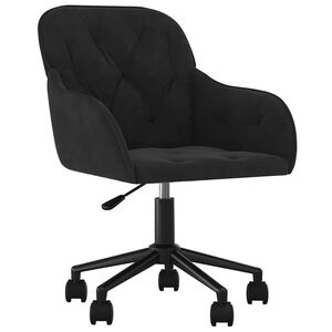 vidaXL Kontorstol med hjul Svart 56 x 61,5 x 72 cm Fl&oslash;yel