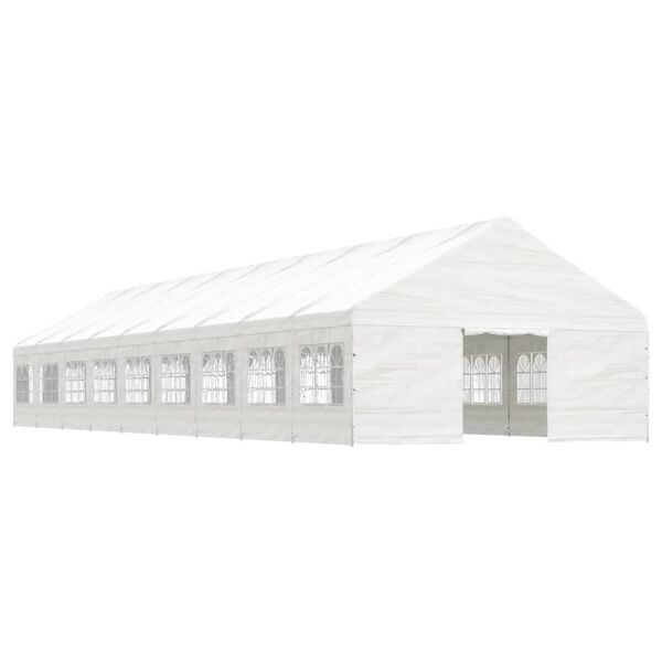 vidaXL Paviljong med tak hvit 20,07x5,88x3,75 m polyetylen