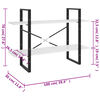 vidaXL Bokhylle 2 nivåer hvit 100x30x70 cm konstruert tre
