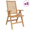 vidaXL Hage Stol 8 pcs Brun 52 x 64.5 x 108 cm Heltre teak