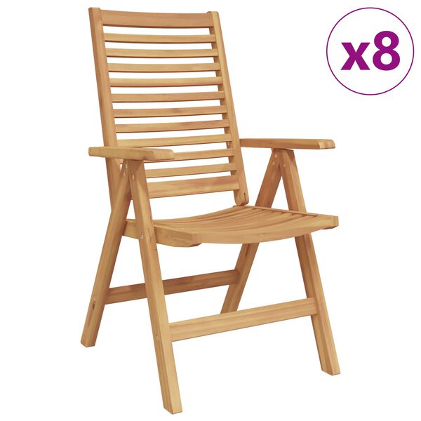 vidaXL Hage Stol 8 pcs Brun 52 x 64.5 x 108 cm Heltre teak