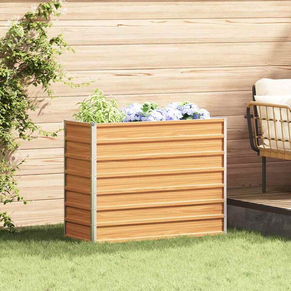 vidaXL Høybed Lys Brun 100 x 40 x 77 cm Galvanisert Stål