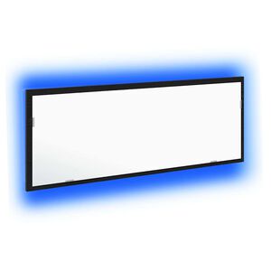 vidaXL LED Badevindu Veggmontert Svart Eik 100 x 8,5 x 37 cm Glass
