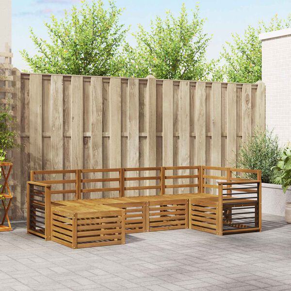 vidaXL Sofasett 6 pcs Naturlig Solid akasietre