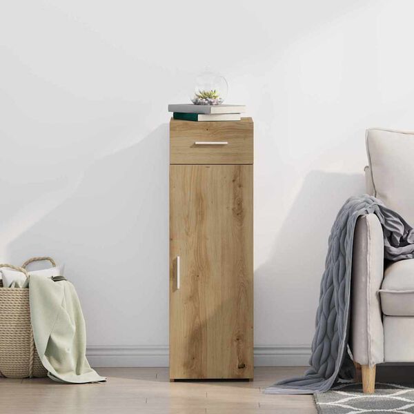 vidaXL Serviesskap med skuff Artisan Eik 30 x 42,5 x 93 cm