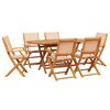 vidaXL Hagespisegruppe 7 deler beige stoff og heltre