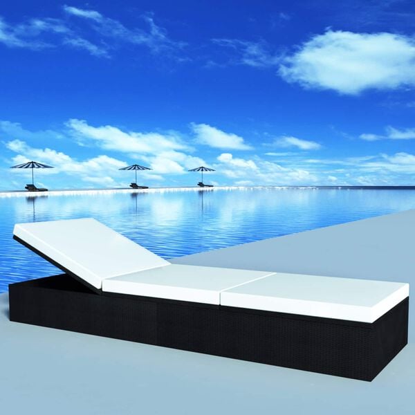 vidaXL Solstol Svart polyrotting