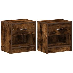 vidaXL Nattbord 2 stk med skuff r&oslash;kt eik 39x28x41 cm