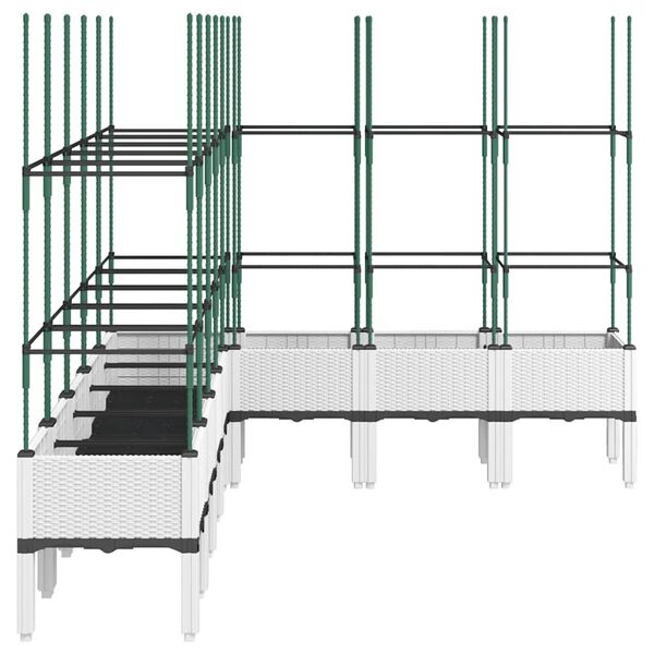 vidaXL Plantekasse med espalier hvit 200x160x142,5 cm PP