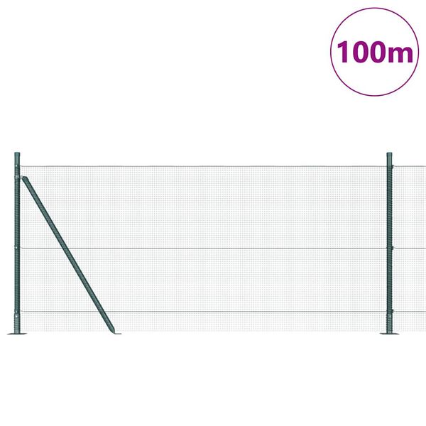 vidaXL Gjerdep&aring;le gr&oslash;nn 100 x 0,8 m (12 x 12 mm mesh) St&aring;l og PVC