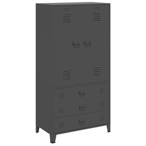 vidaXL Garderobe antrasitt 90x50x180 cm metall