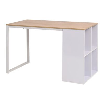 vidaXL Skrivebord 120x60x75 cm eik og hvit