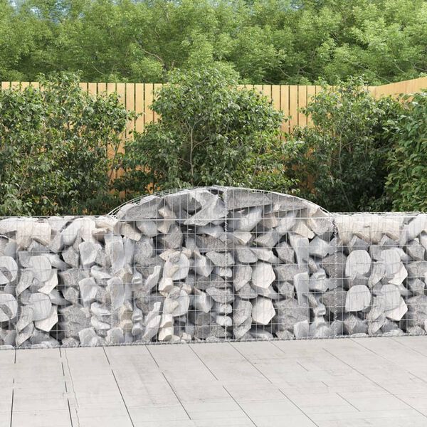 vidaXL Gabionkurver buede 17 stk 300x50x80/100 cm galvanisert jern
