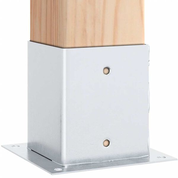 vidaXL Stolpebunner firkantet 12 stk sølv 121x121 mm galvanisert stål