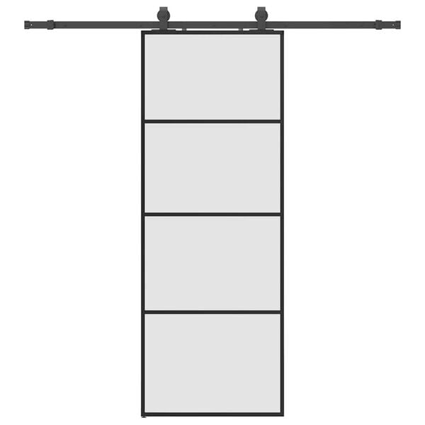 vidaXL Skyved&oslash;r med monteringssett svart 76x205 cm ESG-glass