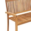 vidaXL Stablebenk med pute 128,5 cm heltre teak