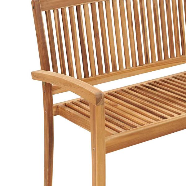 vidaXL Stablebenk med pute 128,5 cm heltre teak