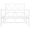 vidaXL Sengeramme i metall med hode- og fotgavl hvit 90x190 cm