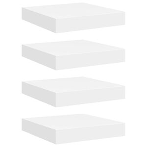 vidaXL Flytende vegghyller 4 stk hvit 23x23,5x3,8 cm MDF