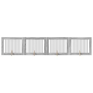vidaXL Hundegate med stender 4 pcs Gr&aring; sonoma 100 x 80 cm