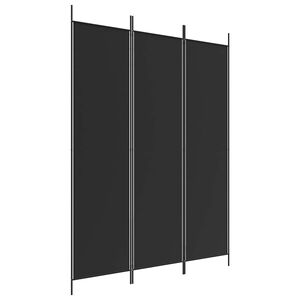 vidaXL Romdeler 3 paneler svart 150x200 cm stoff