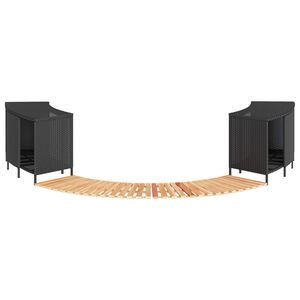 vidaXL Spakant svart polyrotting og heltre akasie