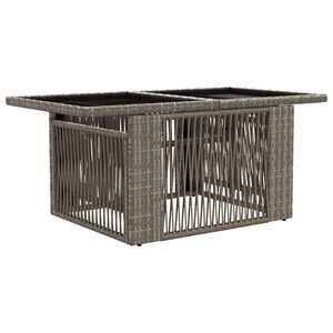 vidaXL Hage L&oslash;ft Opp Bord Gr&aring; 100 x 55 x 37 cm Tvist Rattan og Glass