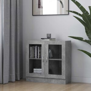 vidaXL Vitrine betonggr&aring; 82,5x30,5x80 cm konstruert tre