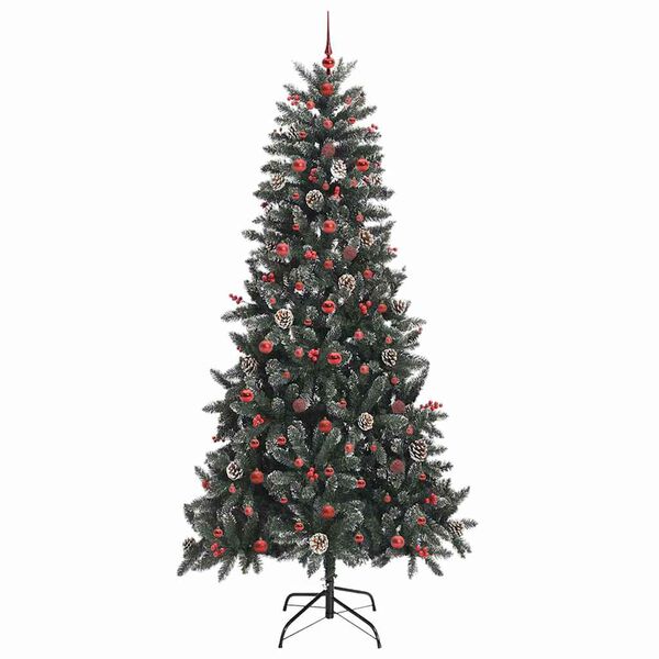 vidaXL Kunstig juletre med 300 LED gr&oslash;nn 240 cm PVC og plast og st&aring;l
