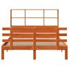 vidaXL Seng med bokhylle uten madrass voksbrun 120x190 cm heltre furu